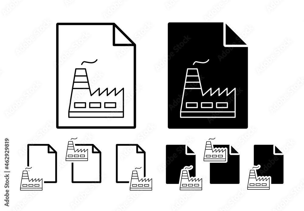 Poster factory vector icon in file set illustration for ui and ux, website or mobile application
