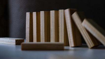 wooden bars are falling