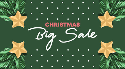 Naklejka na ściany i meble Christmas big sale web banner illustration vector