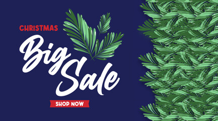 Christmas big sale web banner illustration vector
