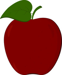 Red apple isolated on white background. Vector illustration
