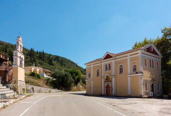 Fototapeta na wymiar The church of Saint George in Klimatia village, Corfu, Greece
