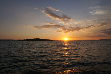 sunset over the lake 