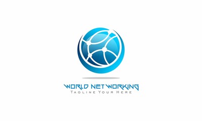 world connection concept design network logo