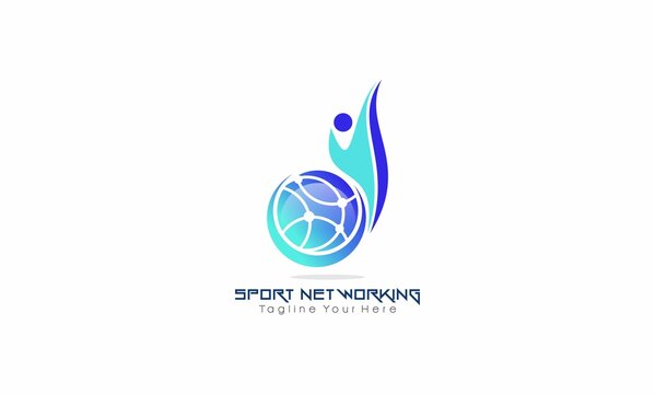 sport networking concept design logo