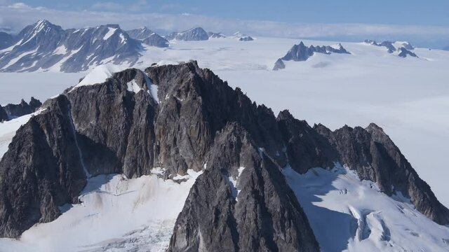 Aerial of the Harding Icefiend and mountains in Kenai Fjords National Park, Alaska
