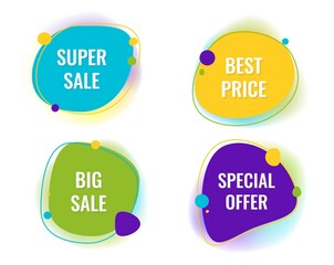 Bright Sale Speech Bubble Set And White Background With Gradient Background, Vector Illustration