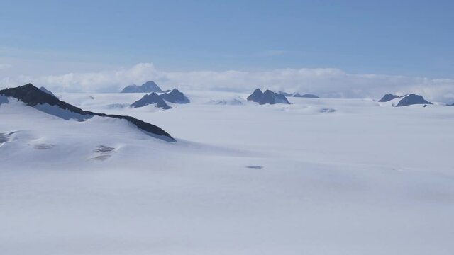 Aerial of the Harding Icefiend and mountains in Kenai Fjords National Park, Alaska
