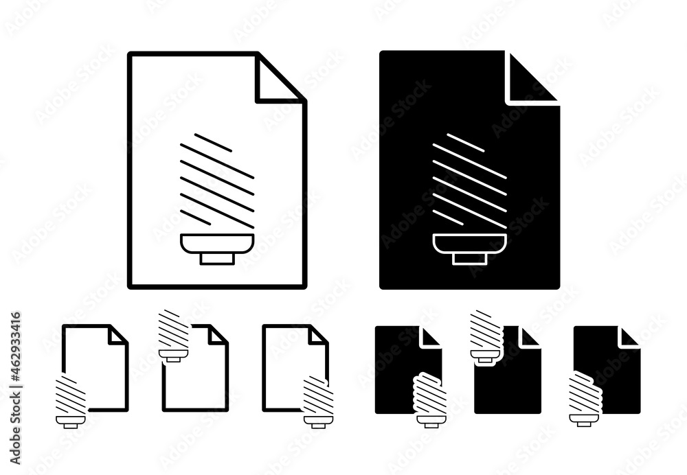Poster light bulb outline vector icon in file set illustration for ui and ux, website or mobile application