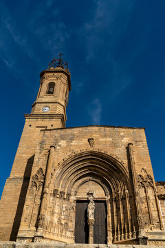 Front view of the Collegiate Church of Santa Mar&iacute;a la Mayor del Pilar, Caspe, Spain.