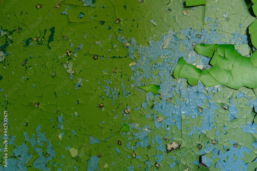 Poster stone wall with old green paint. background for design