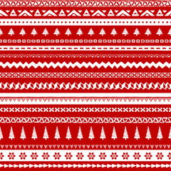 Seamless monochrome christmas pattern.