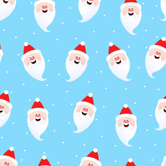 Seamless funny santa with snow.