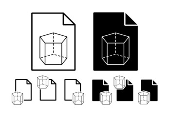 Geometric shapes, pentagonal prism vector icon in file set illustration for ui and ux, website or mobile application