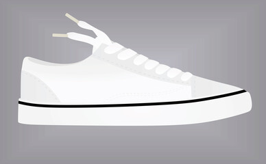 White sneaker shoe. vector illustration