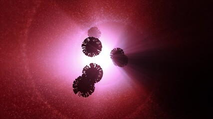 Coronavirus COVID-19 epidemic red virus animation background. - Powered by Adobe
