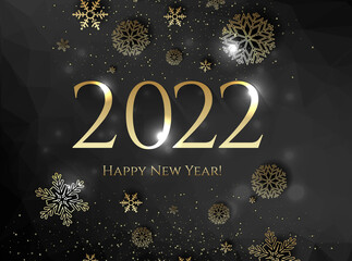 New Years Text Isolated Black Background With Gradient Mesh, Vector Illustration