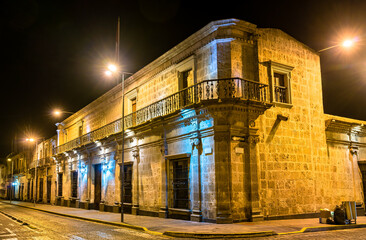 Fototapeta na wymiar Colonial houses in Arequipa, Peru