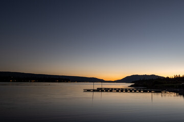 sunset over the lake