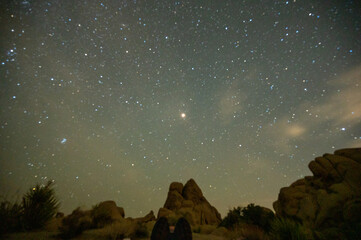 night sky and stars in Joshua tree