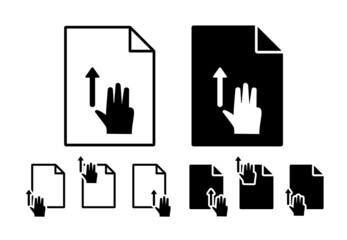 Hand, fingers, gesture, swipe move, up vector icon in file set illustration for ui and ux, website or mobile application