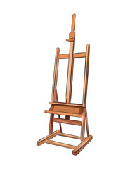 Easel for painting from multicolored paints. Splash of watercolor, colored drawing, realistic. Vector illustration of paints