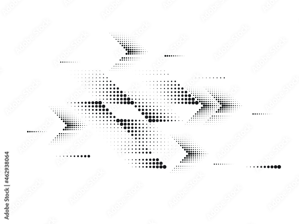 Poster linear halftone dots design .elements for your design. arrow dots composition .vector illustration