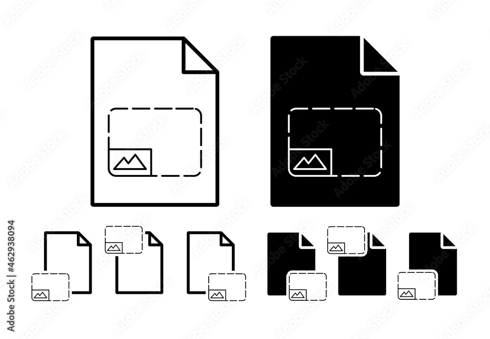 Poster photo size sign vector icon in file set illustration for ui and ux, website or mobile application