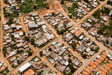 SAO PAULO BRAZIL CITY AERIAL Condominium - Slum - Favela. VIEW. High quality photo