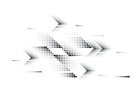 Linear halftone dots Design .elements for your design. Arrow dots composition .vector illustration
