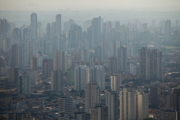 Fototapeta na wymiar SAO PAULO BRAZIL CITY AERIAL VIEW. High quality photo
