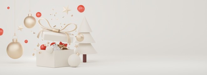 3d Display scene for product and cosmetic presentation with Merry Christmas and Happy new year concept. Modern geometric. Platform for mock up and showing brand.