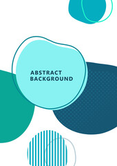 Abstract dynamic composition of overlapping rounded shapes and dots. Geometric background in modern style, element of minimal design. Vector