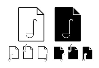 Ladle simple line vector icon in file set illustration for ui and ux, website or mobile application