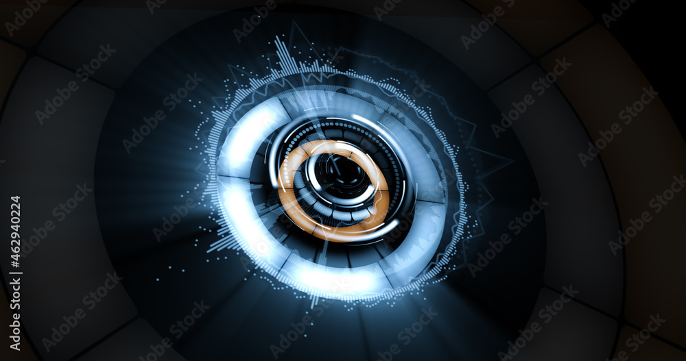 Poster technology concept, hud user interface background.