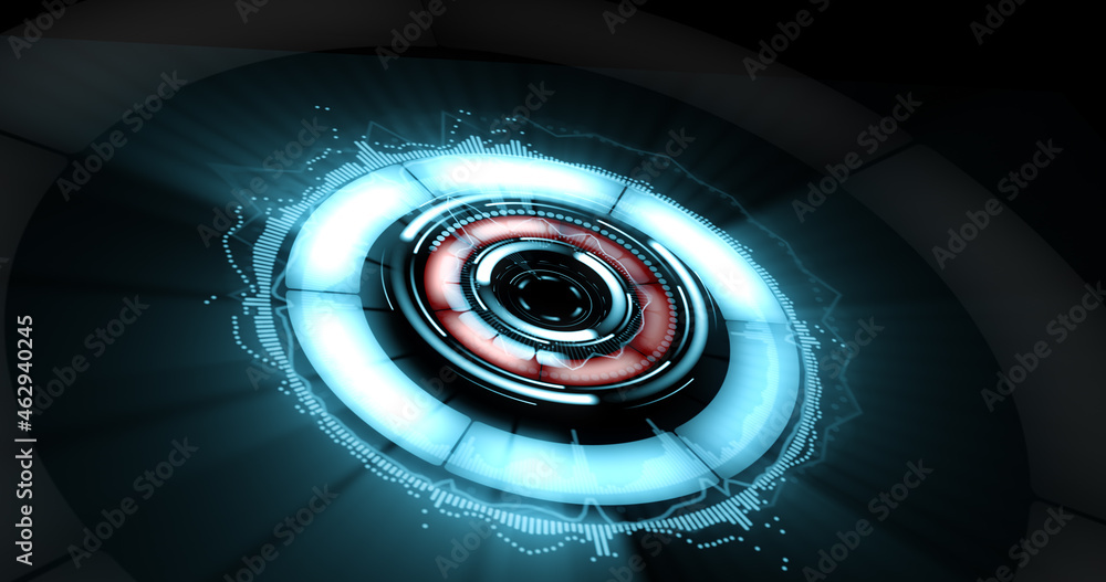 Poster technology concept, hud user interface background.