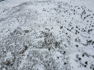 Aerial view of Vitosha Mountain near Kamen Del Peak, Bulgaria
