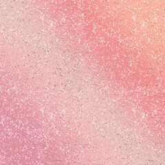 Orange and Pink Gradient Pastel Silver Glitter Confetti Design