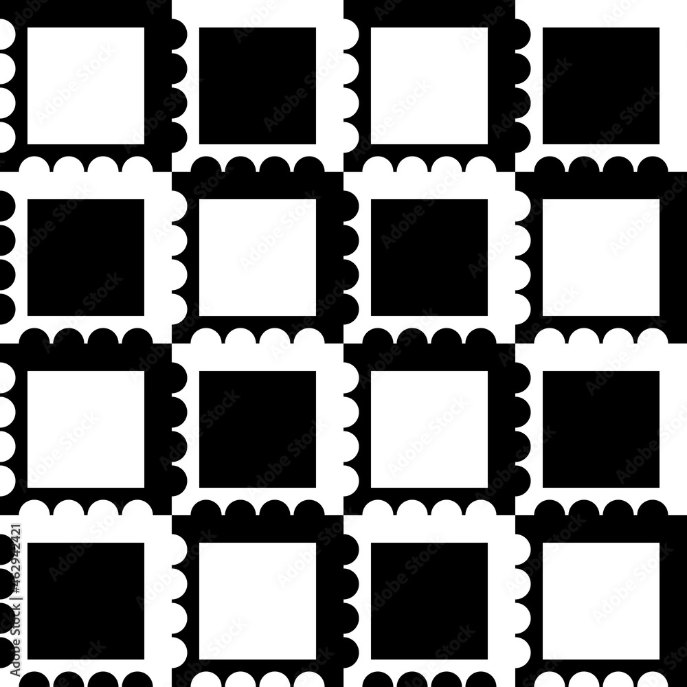 Poster black and white checker abstract frames. vector repeated black or white checkered windows.