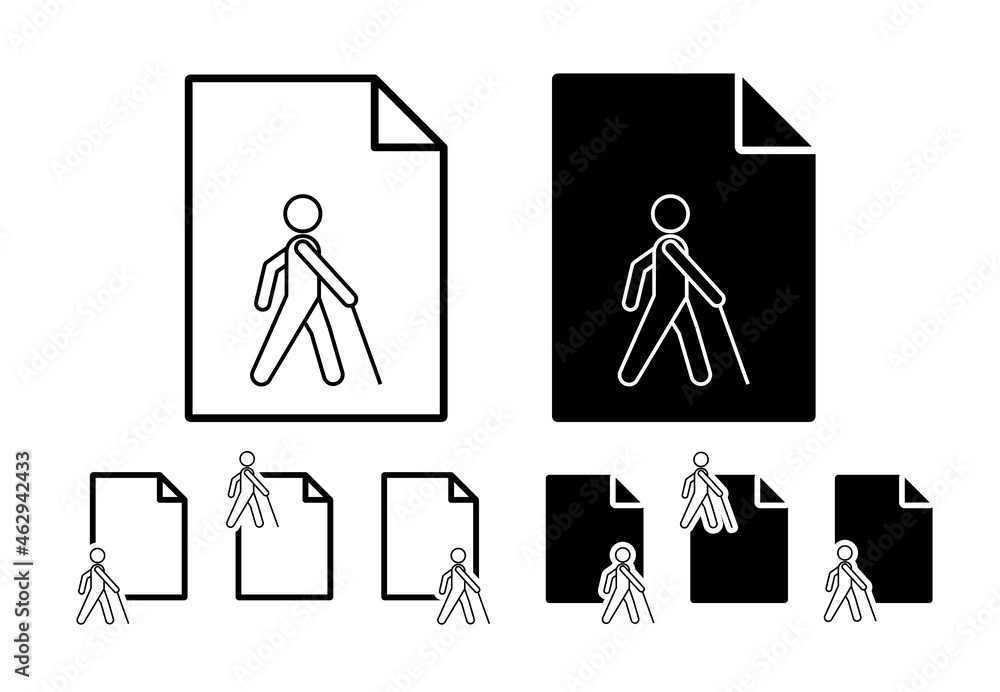 Poster low vision access sign vector icon in file set illustration for ui and ux, website or mobile applica
