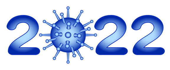Abstract 2022 coronavirus illustration