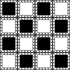 Iron checker squares. Black and white irons or tin chess squares. Vector.