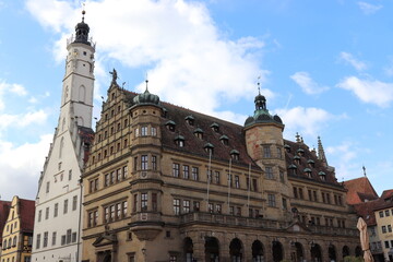 Fototapeta na wymiar Rathaus in Rothenburg ob der Tauber.