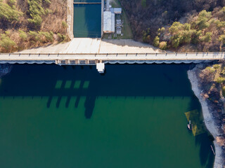 Aerial view of Topolnitsa Reservoir, Bulgaria