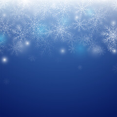 Fototapeta na wymiar Winter frosty background with snowflakes. Vector illustration.