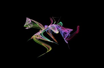 bright graphic flower on a black background, wallpaper