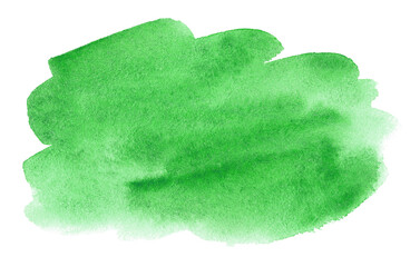 Abstract green watercolor shape as a background isolated on white. Watercolor clip art for your design