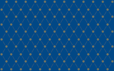 Christmas background with golden snowflakes pattern on blue backdrop. Xmas wallpaper, new year minimalist geometric decoration for festive banner, merry christmas postcard, celebration price tag.