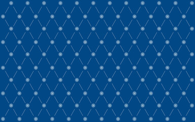 Christmas background with white snowflakes pattern on dark blue backdrop. Xmas wallpaper, new year minimalist geometric decoration for festive banner, merry Christmas postcard, celebration price tag.