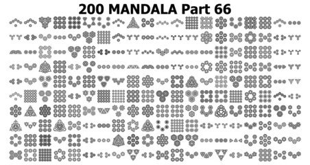 various mandala collections 200 Ethnic Mandala line pattern set Doodles freehand